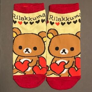 🧸❤️🧦 1 Pair 🇯🇵 NWOT Japan San-X Rilakkuma Heart Teddy Bear Ladies Cartoon Socks